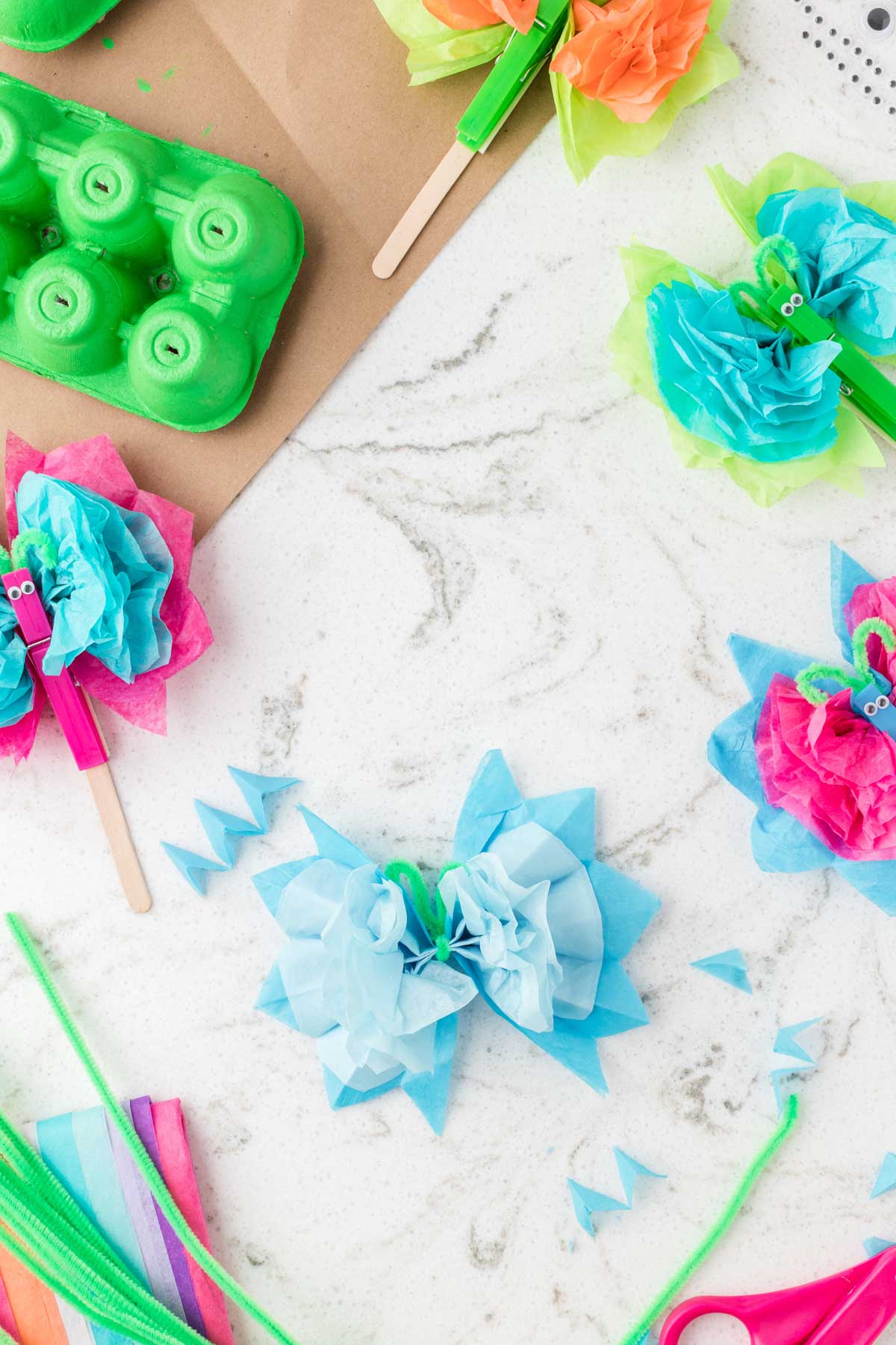 Easy Tissue Paper Butterflies in Painted Gardens - 50