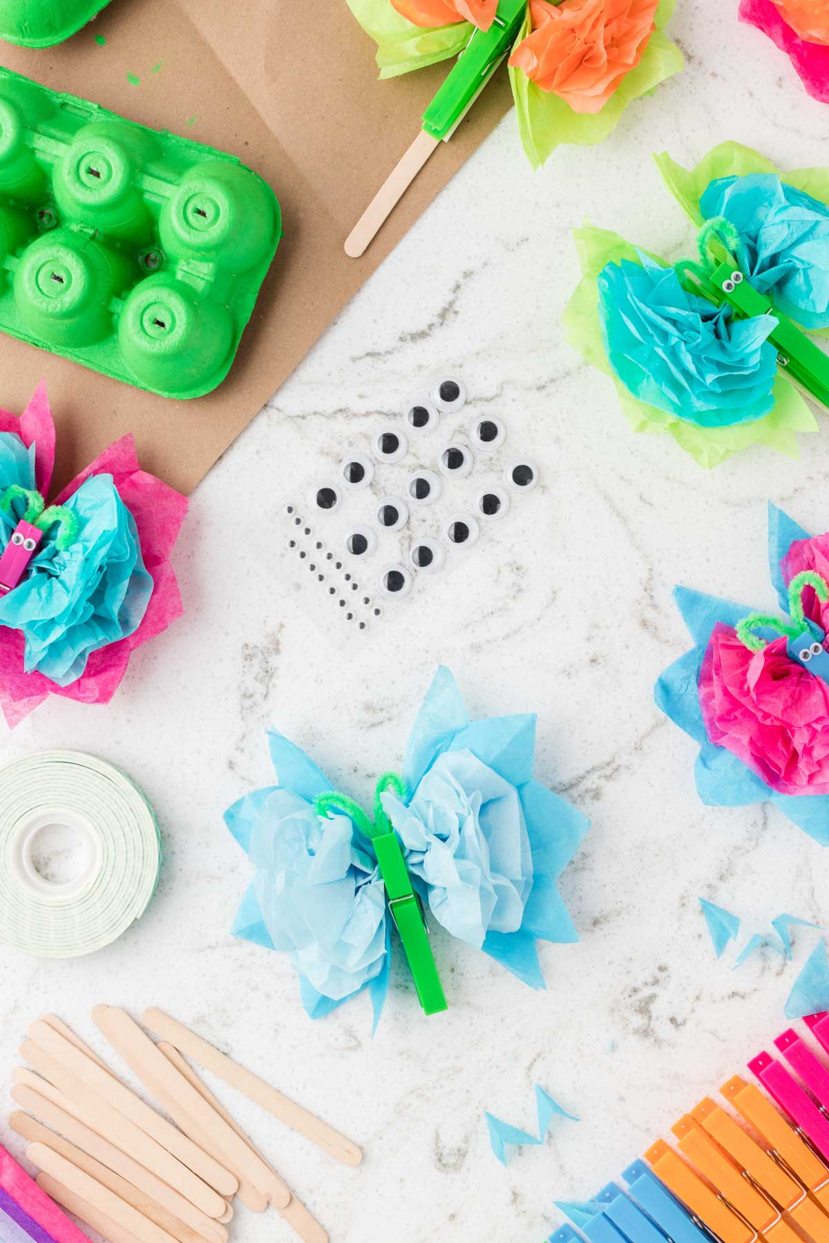 Easy Tissue Paper Butterflies in Painted Gardens - 23