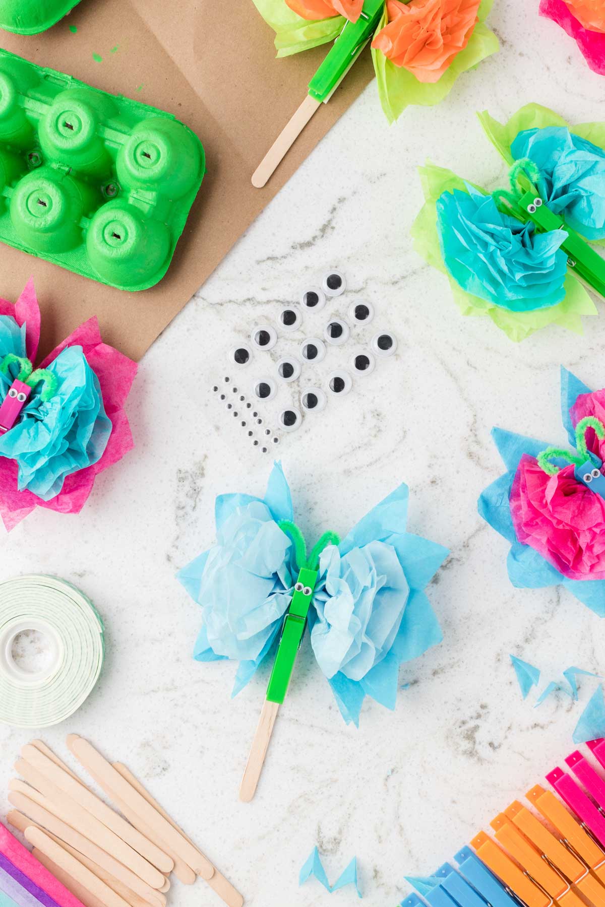Easy Tissue Paper Butterflies in Painted Gardens - 32