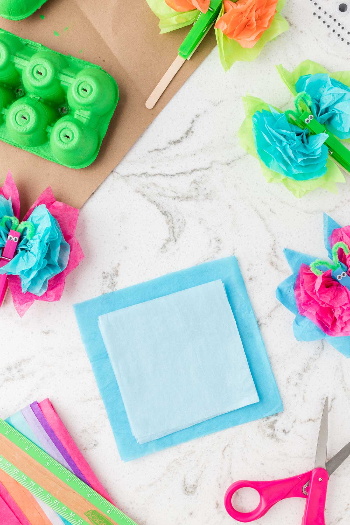 Easy Tissue Paper Butterflies in Painted Gardens - 39