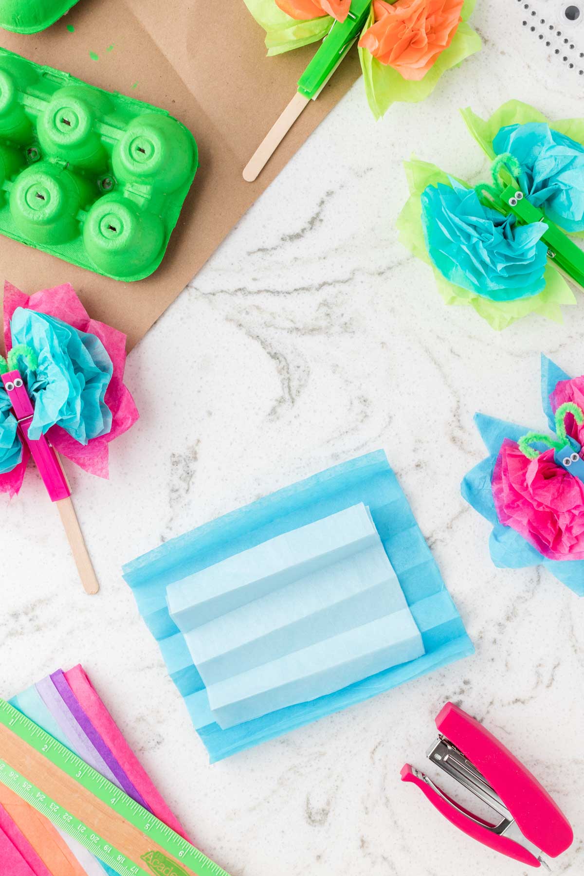Easy Tissue Paper Butterflies in Painted Gardens - 21