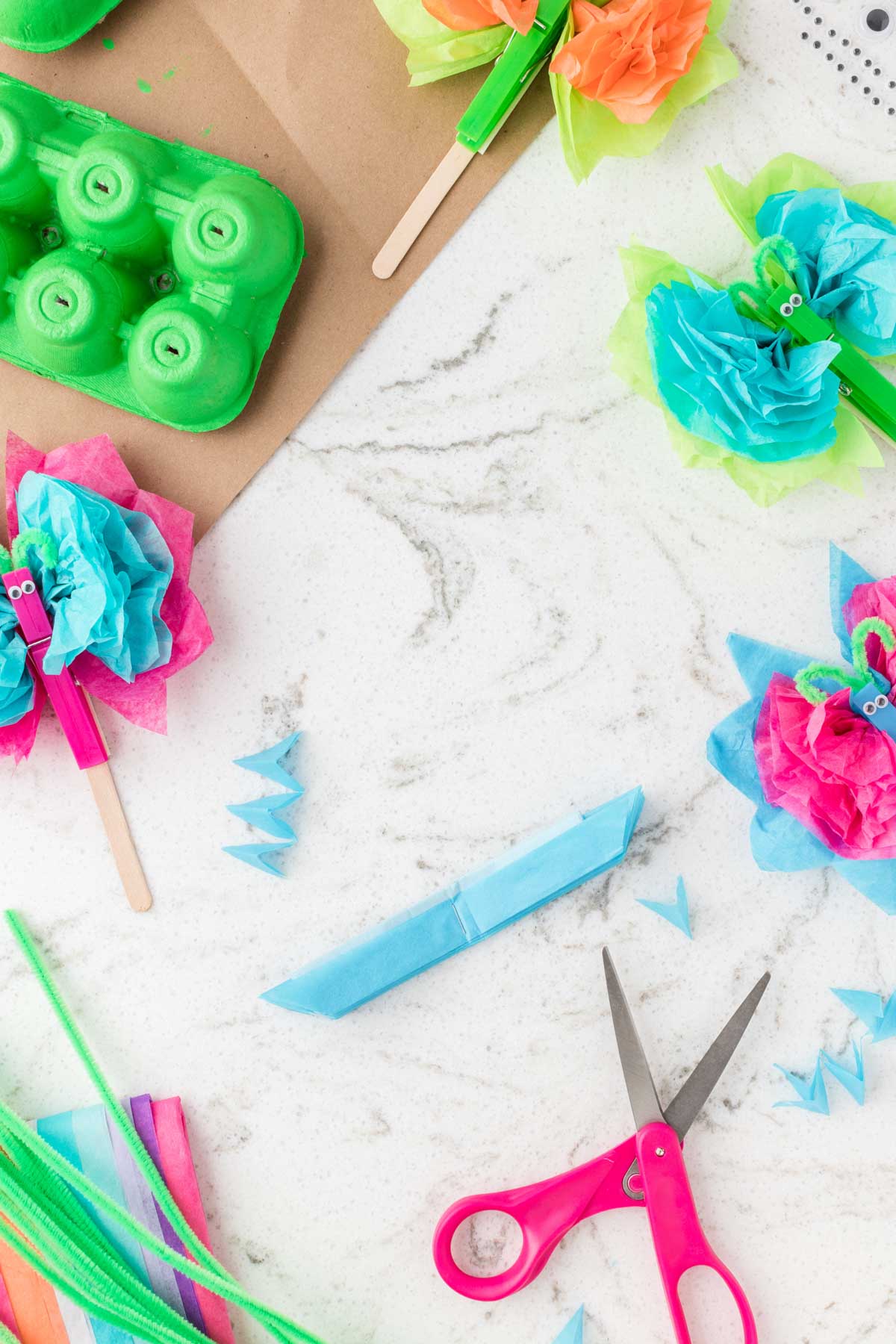 Easy Tissue Paper Butterflies in Painted Gardens - 53