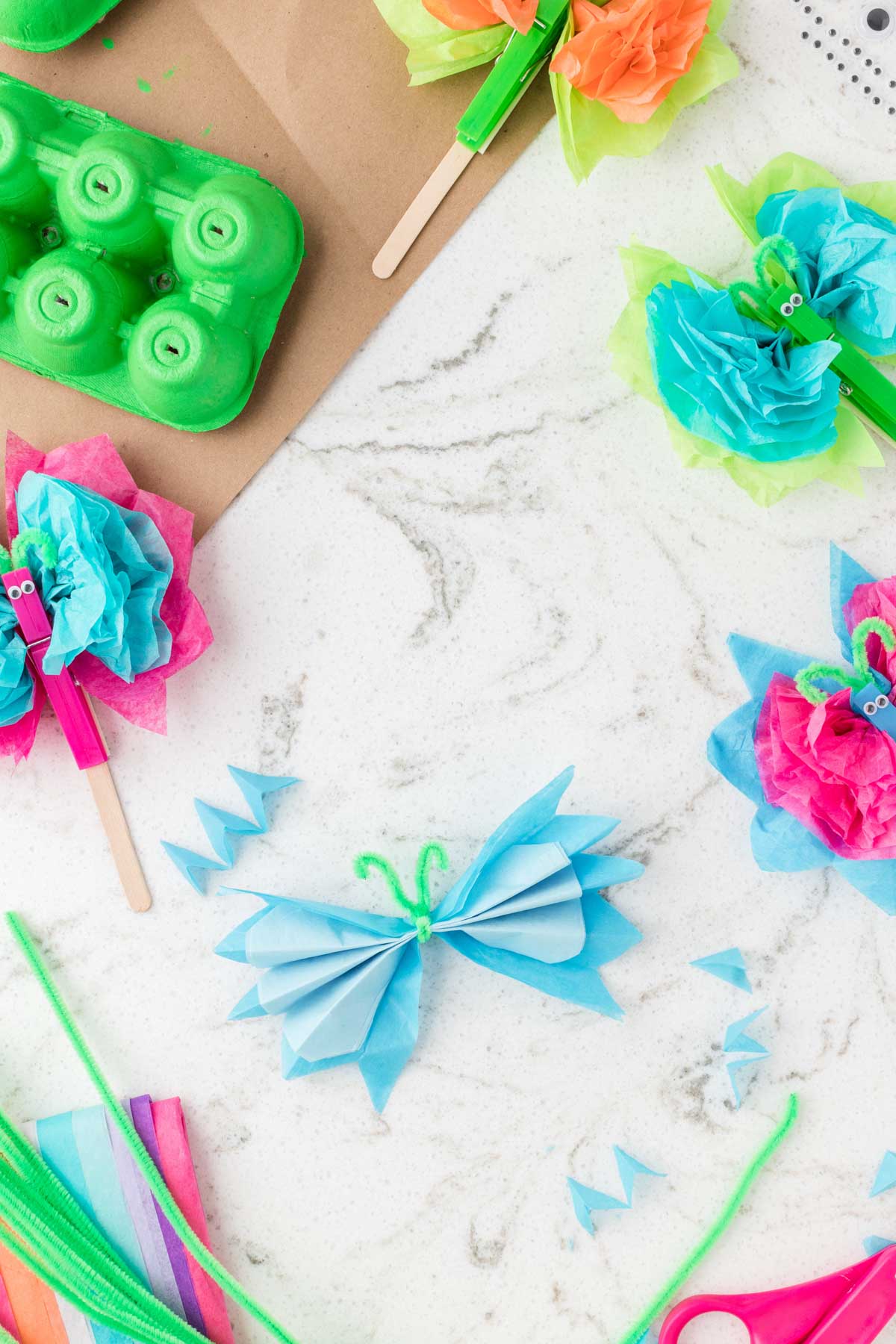 Easy Tissue Paper Butterflies in Painted Gardens - 43