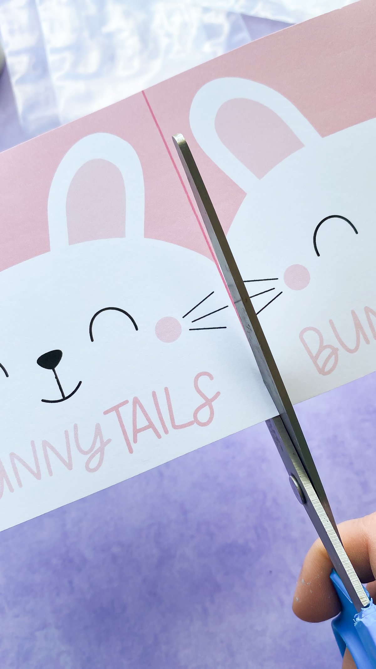 scissors cutting out a bunny tail printable
