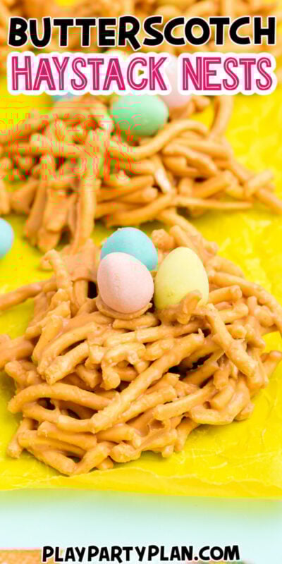 butterscotch haystacks in the form of nests
