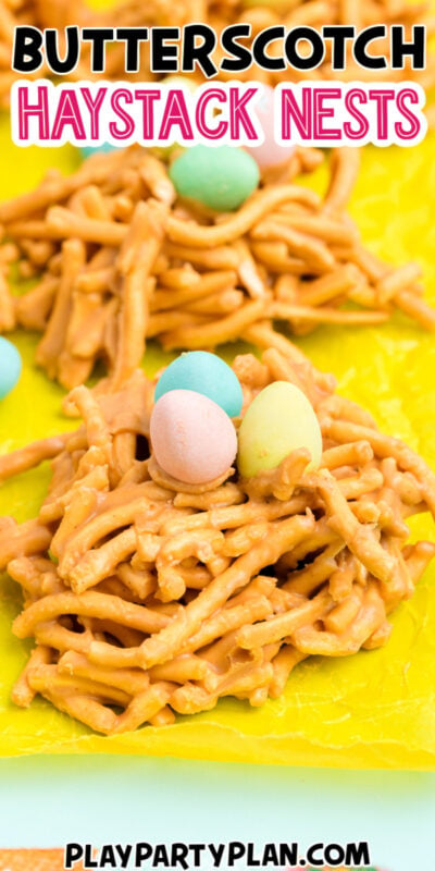 butterscotch haystacks in the form of nests