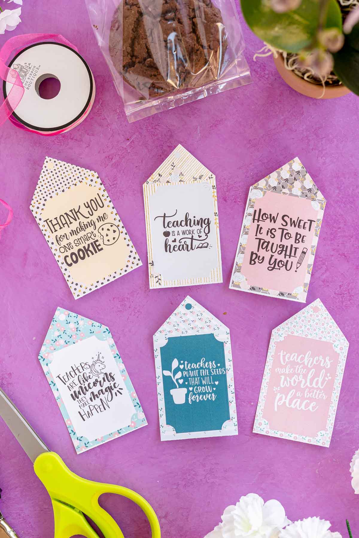 cut out DIY teacher appreciation cards