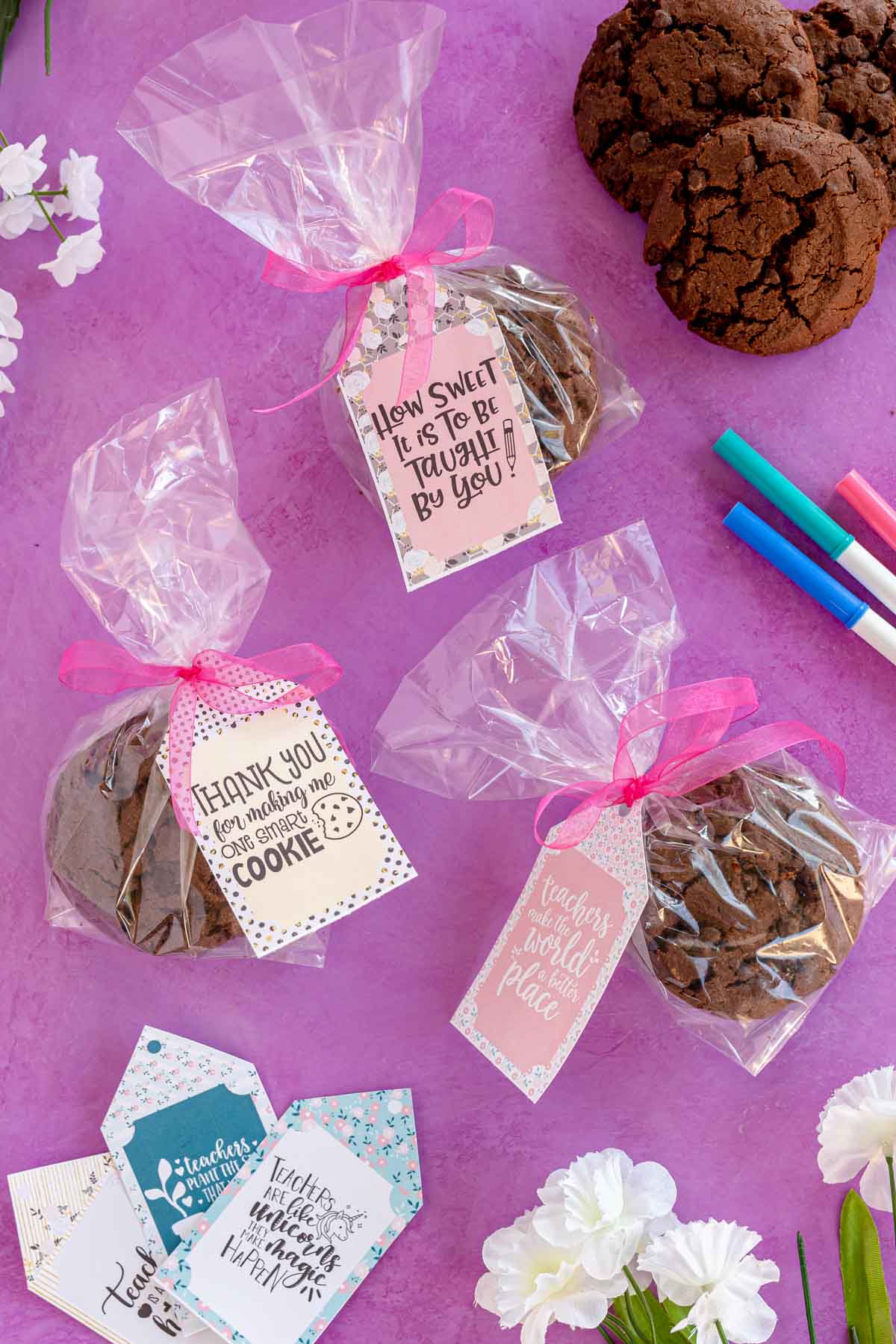 bags with teacher gift tags