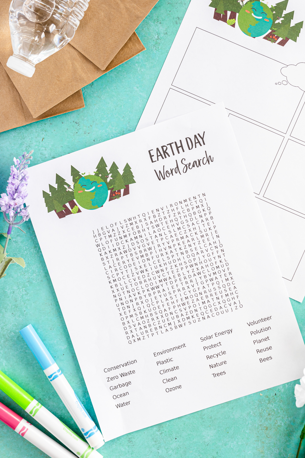 printed out Earth Day word search