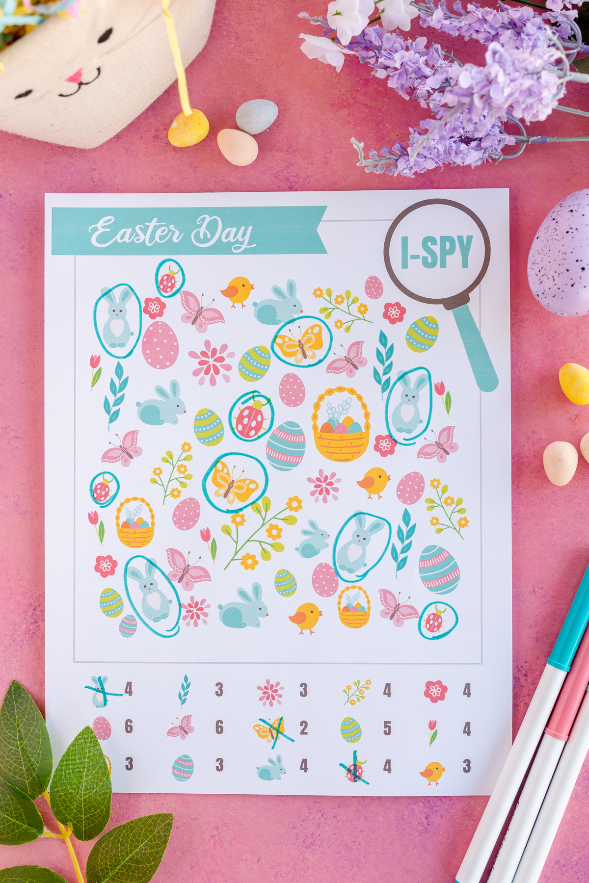 printed out i spy Easter sheet