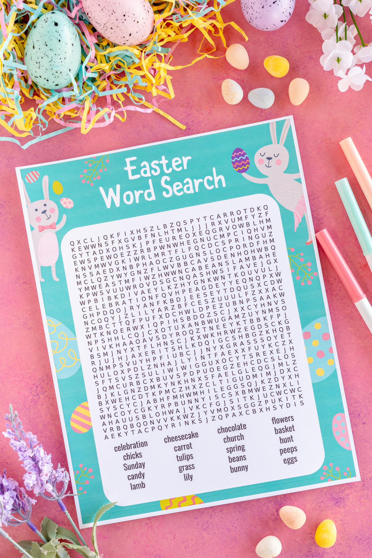 printed out Easter word search