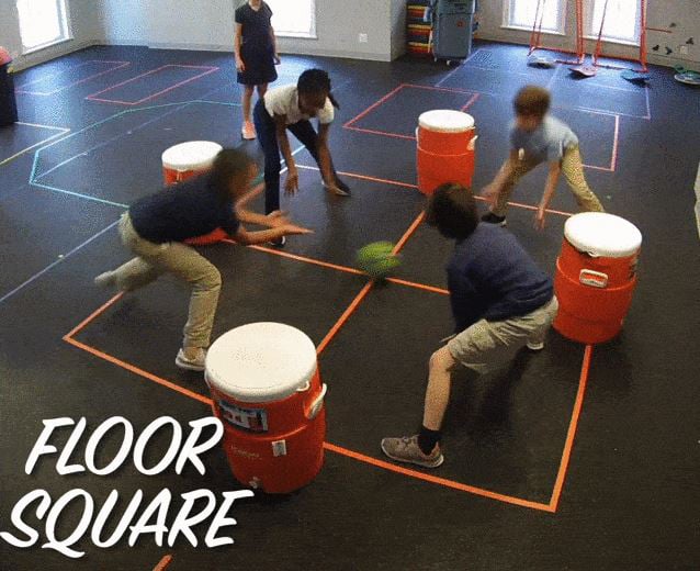 kids playing floor square