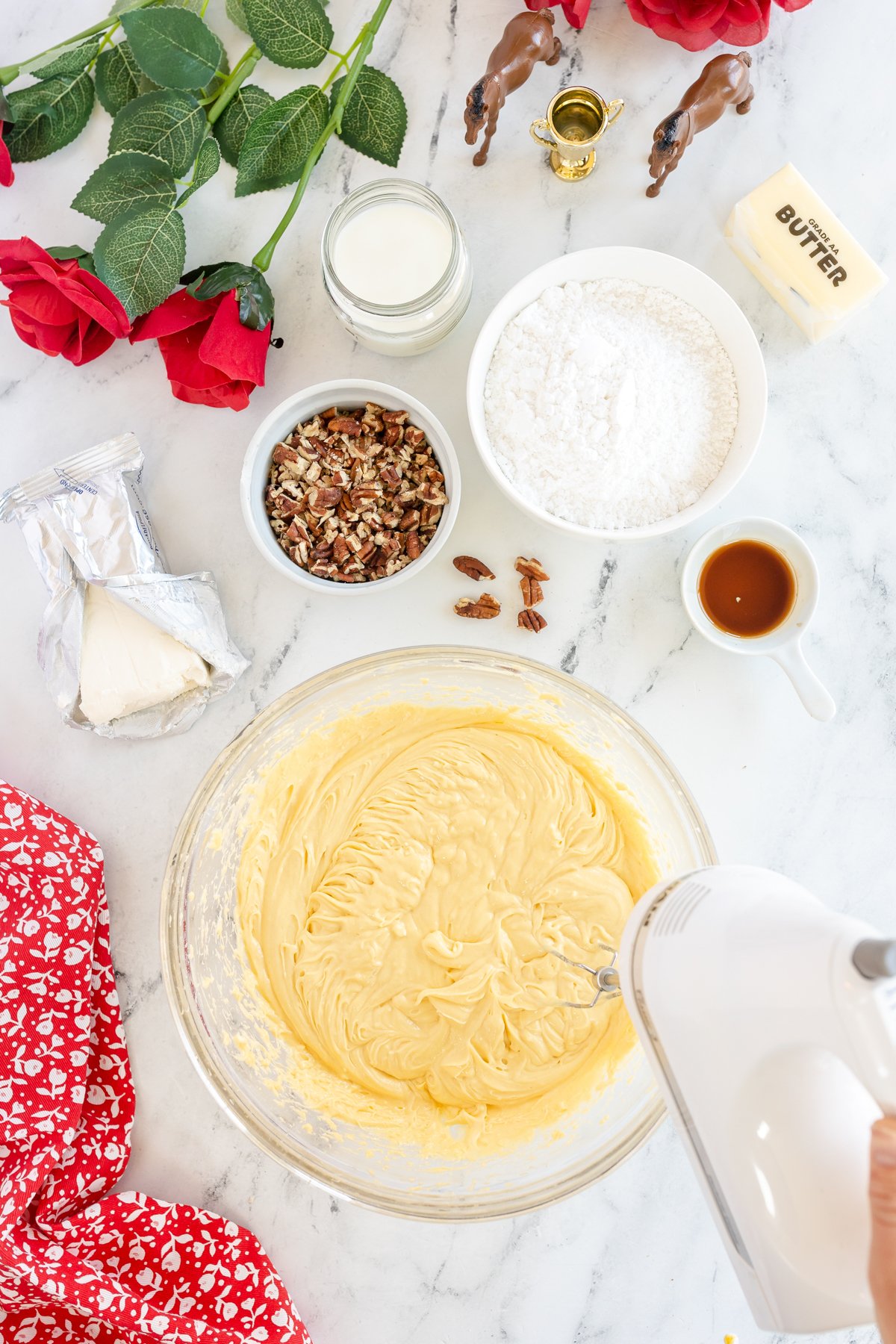 glass bowl with kentucky butter cake batter