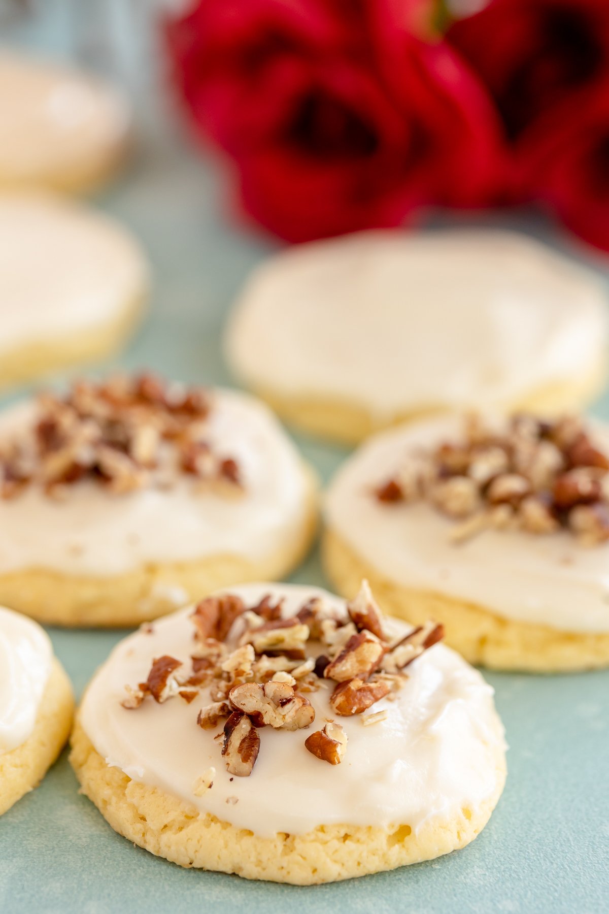 Kentucky butter cookies with pecans on it
