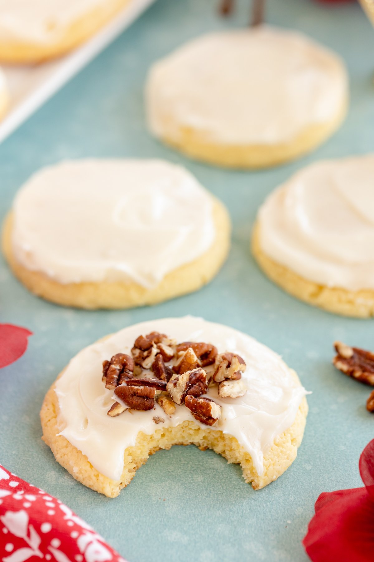 Kentucky butter cake cookie with a bite out of it