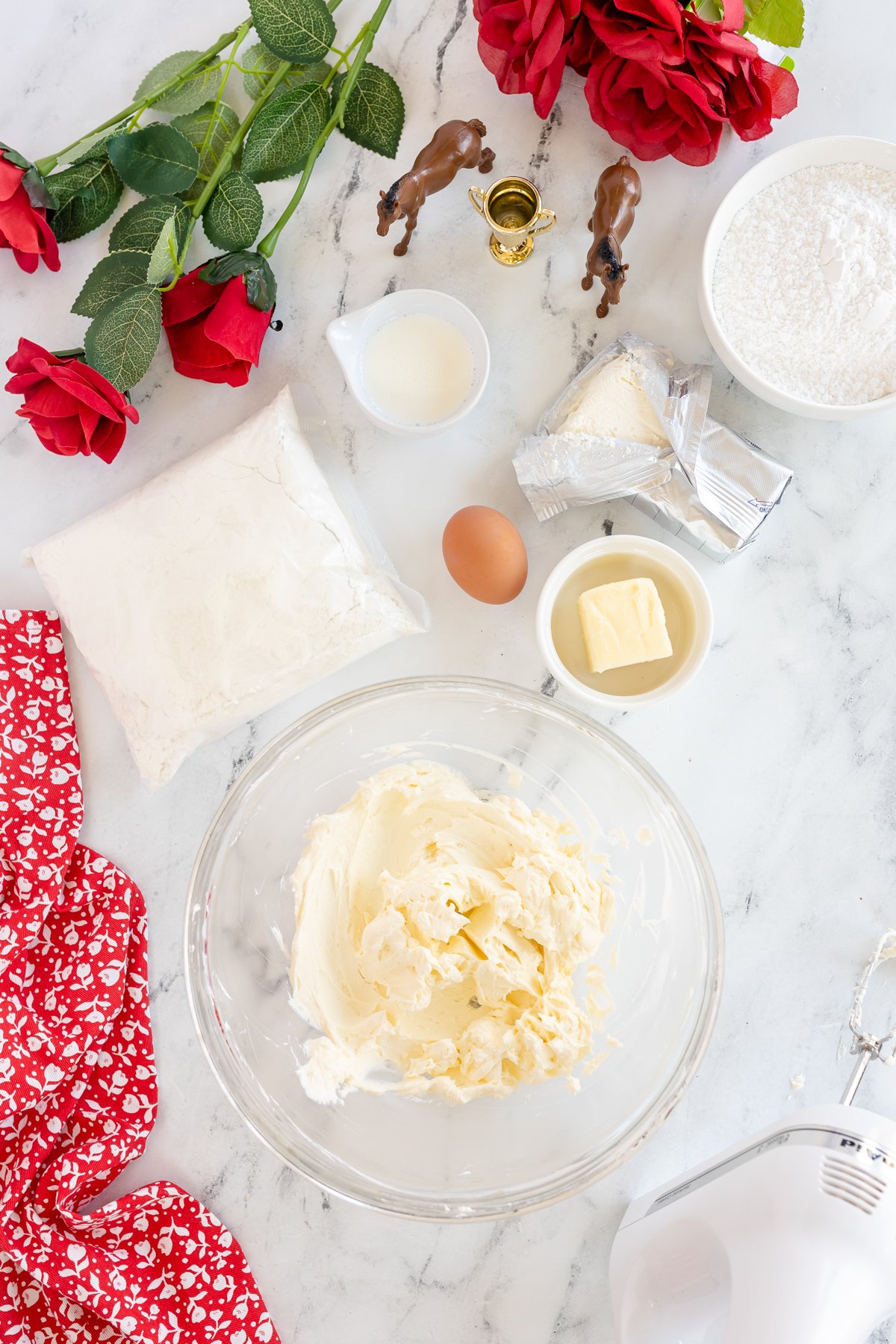 glass bowl with butter cookie dough