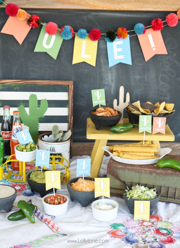 Fiesta themed nacho bar