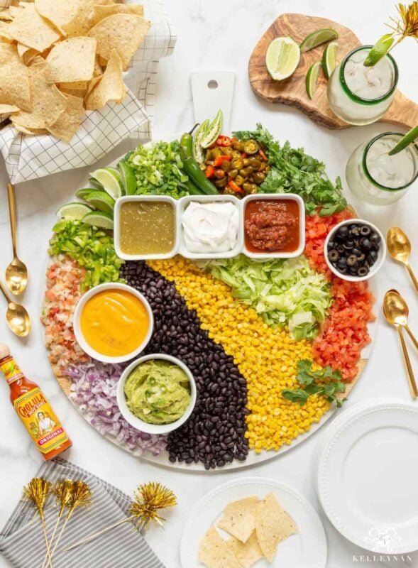 nacho board with toppings