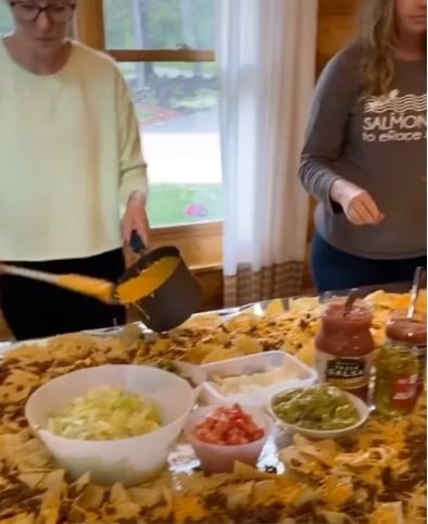 Nacho table screenshot from TikTok