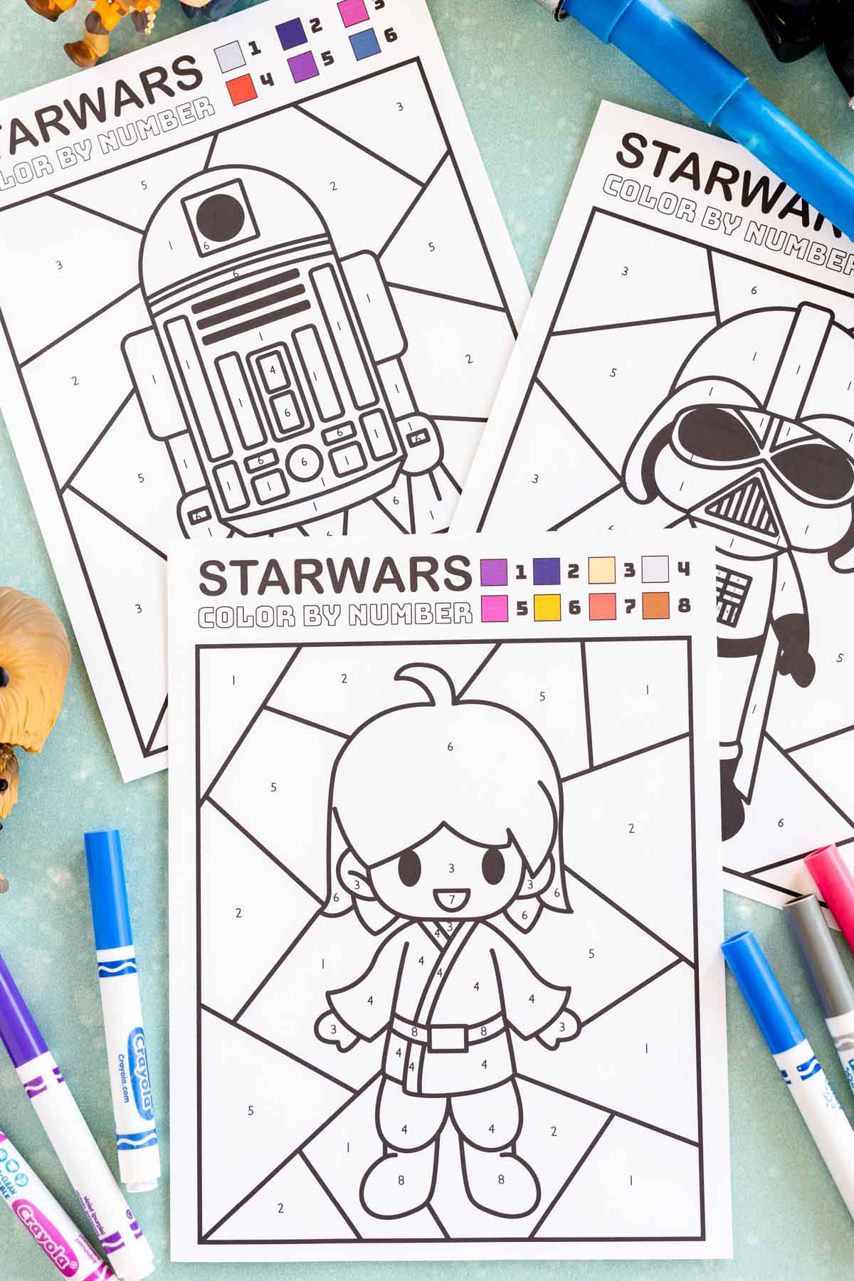Star wars color by number printable 