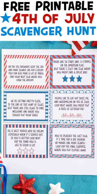 Free Printable Patriotic Scavenger Hunt Game