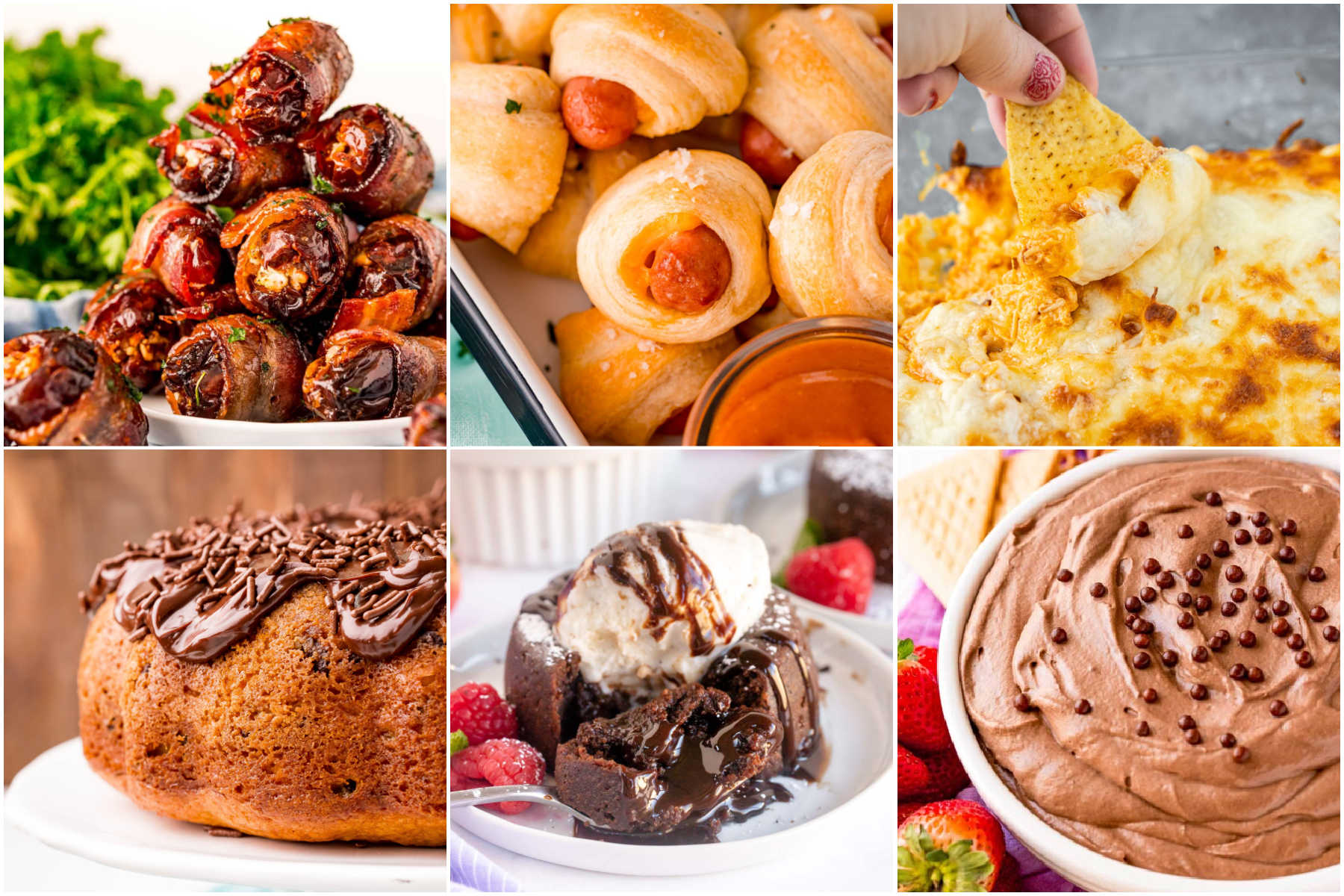 Collage of party food images
