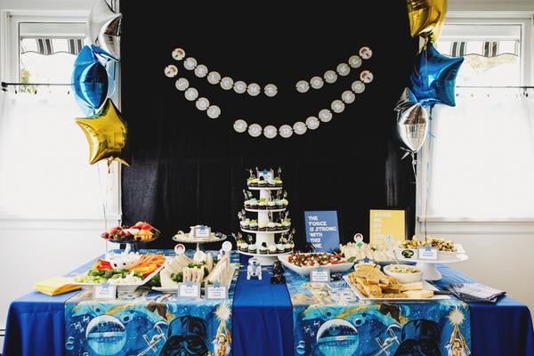 star wars baby shower table