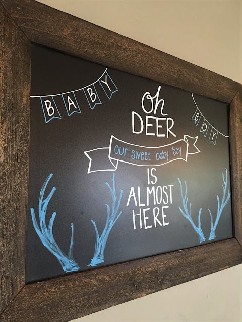 chalkboard with oh deer saying