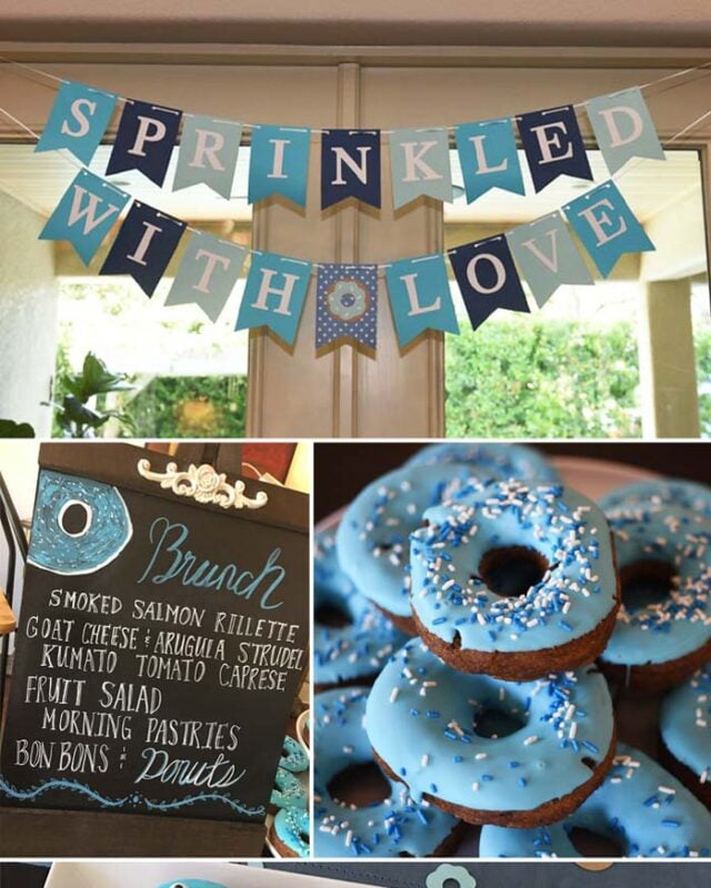 blue donuts with sprinkles