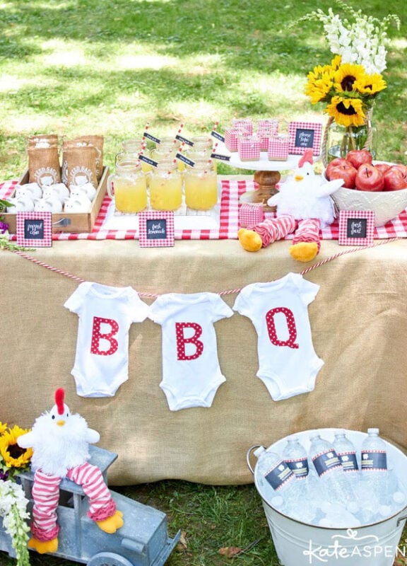 BBQ themed baby shower table