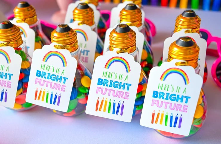 light bulb graduation favors