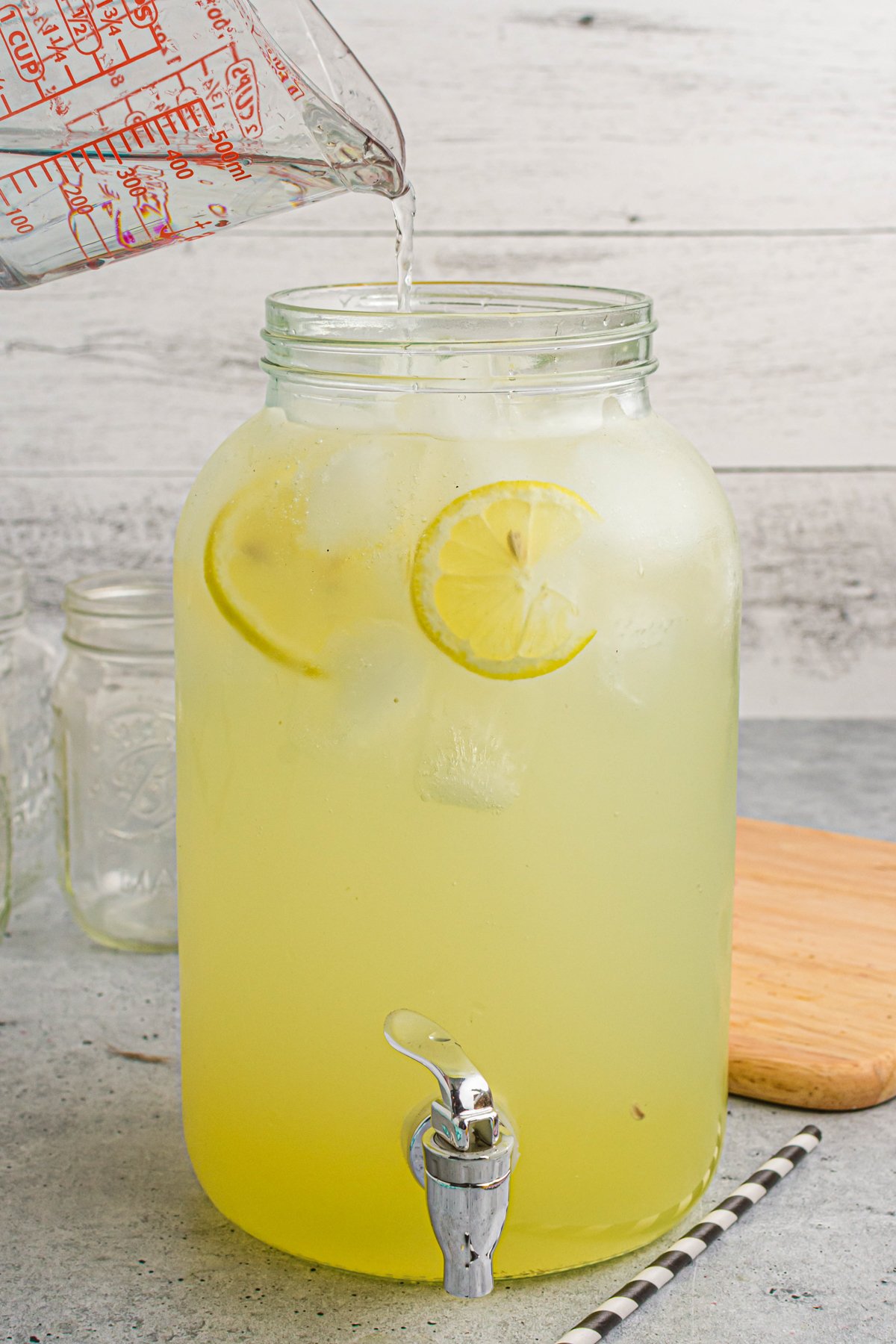 large pitcher of homemade lemonade