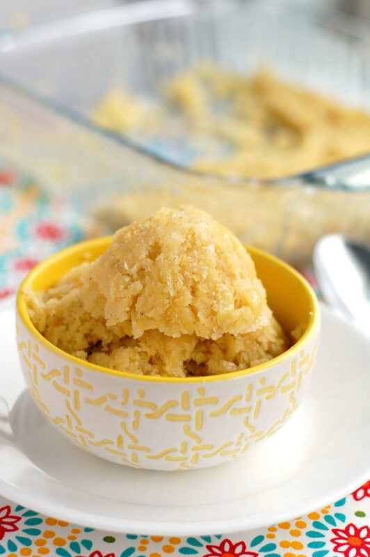 bowl full of Sweet Mexican corn cake