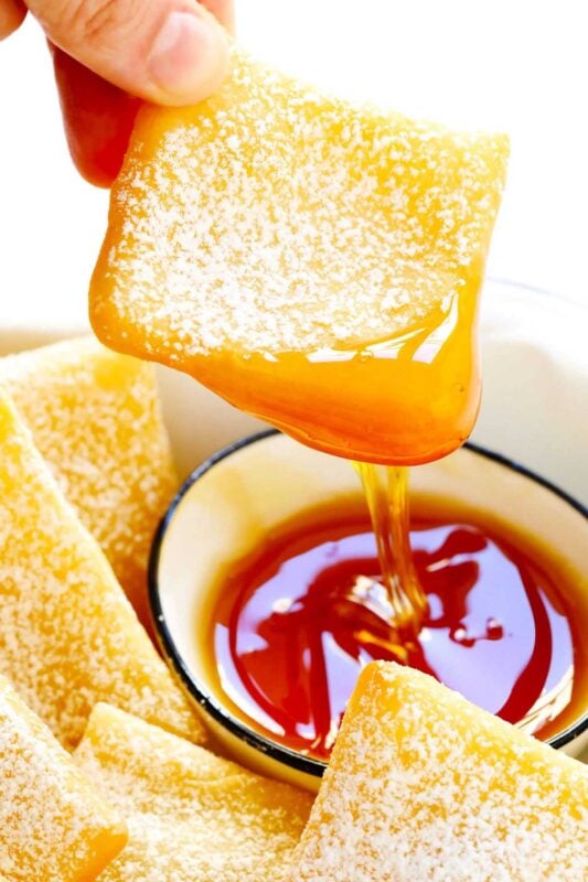 sopapilla dipped in honey