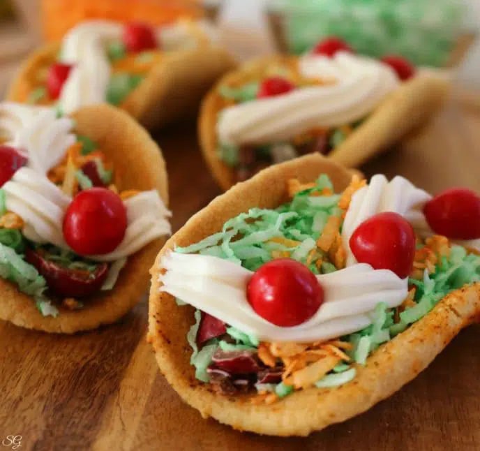 sugar cookies wrapped to look like tacos