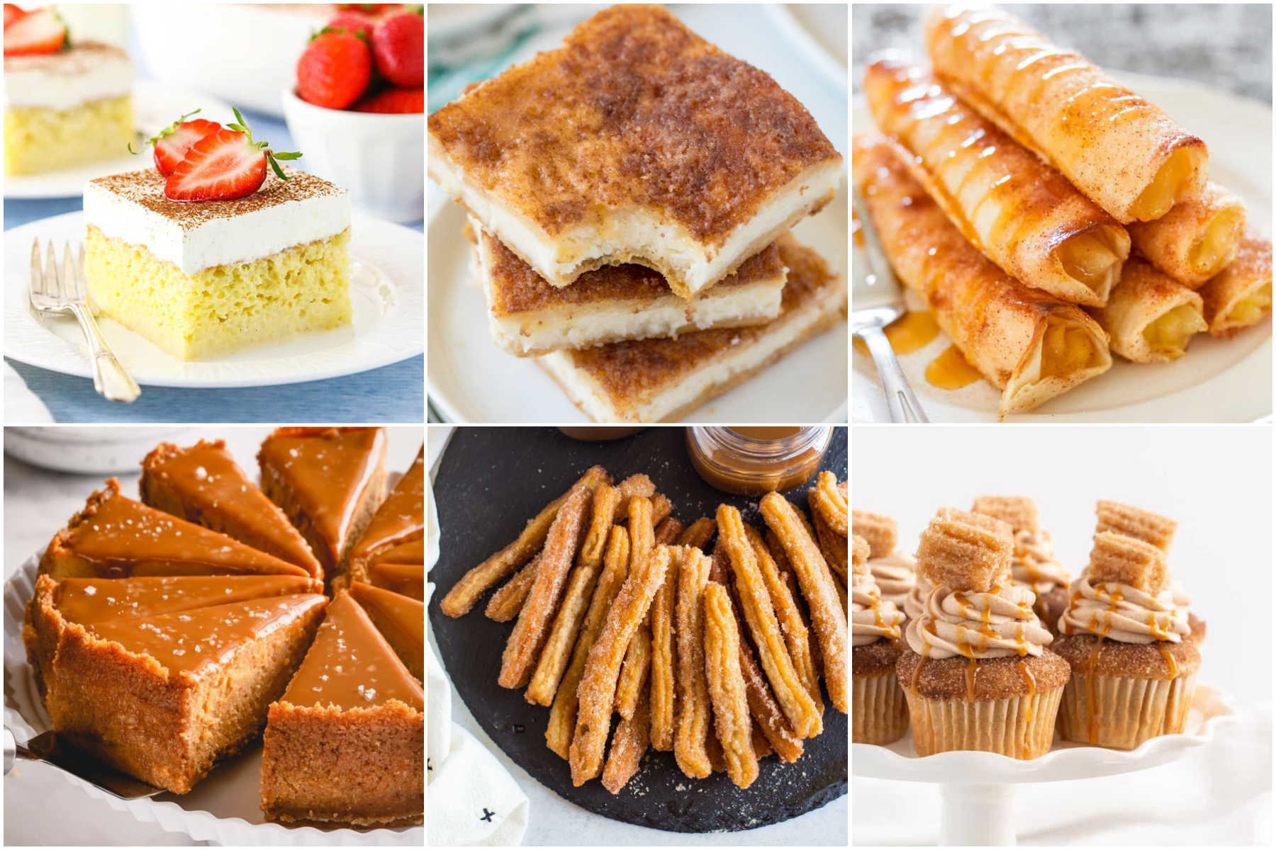 Collage of images of Mexican desserts