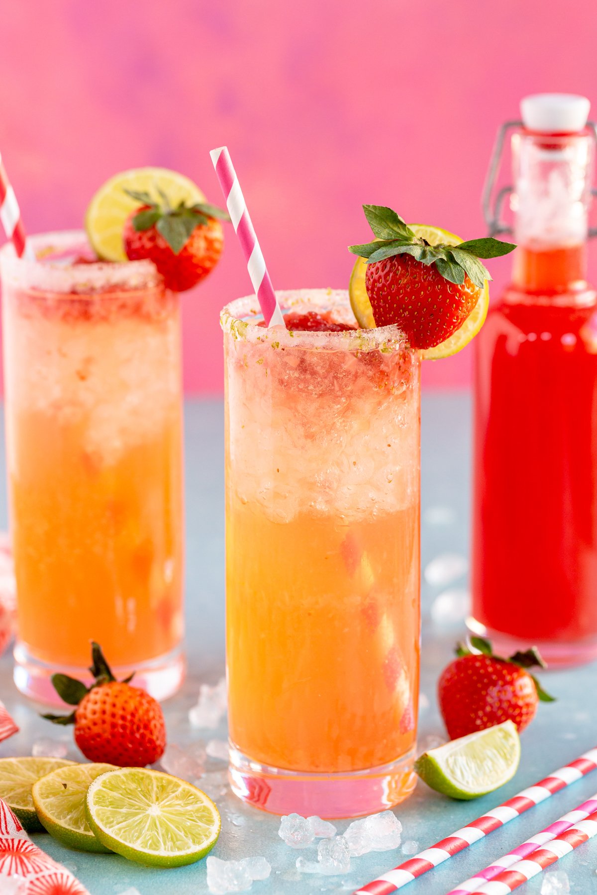citrus strawberry mocktail in a glass