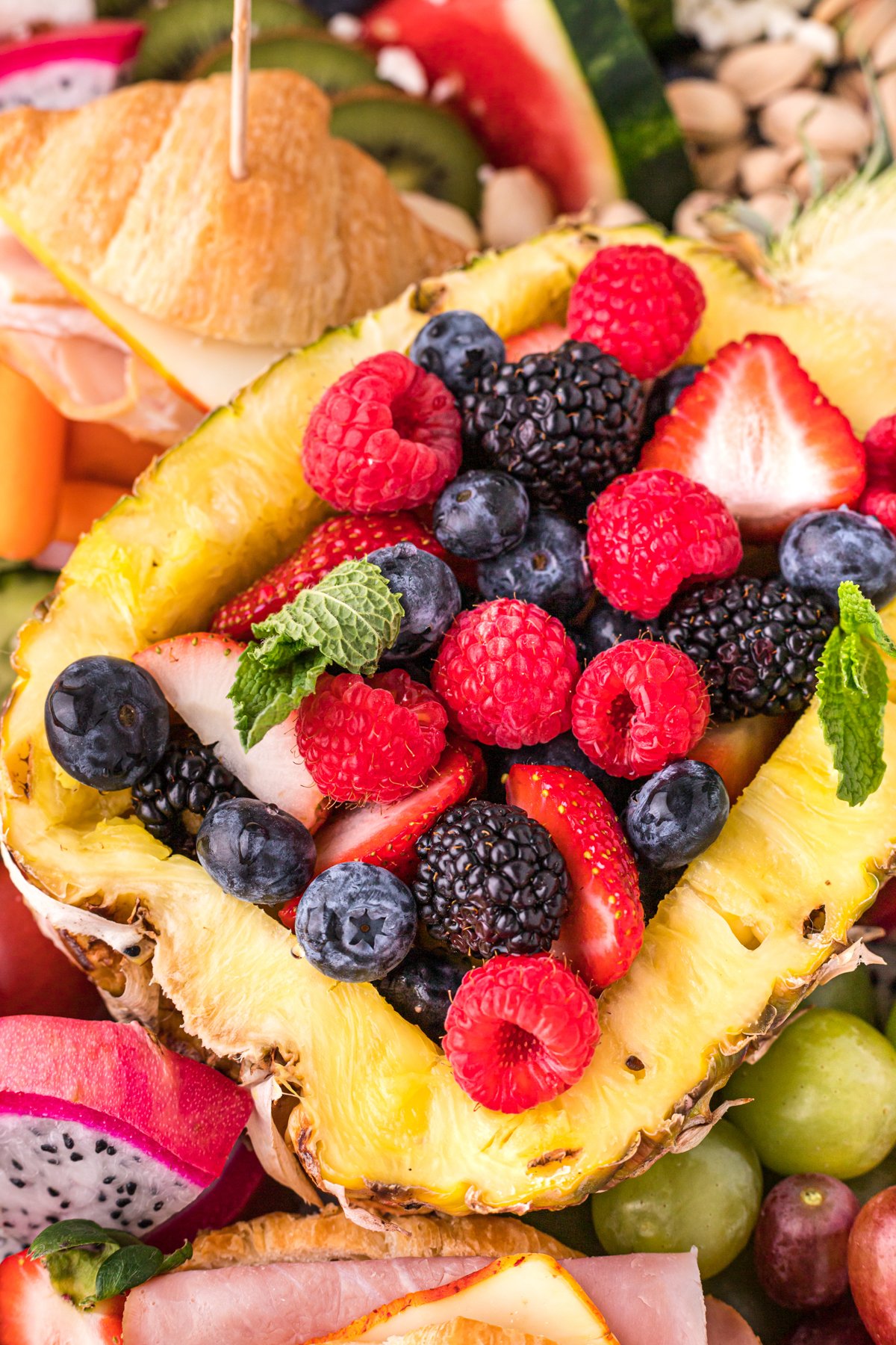 pineapple filled with fresh berries