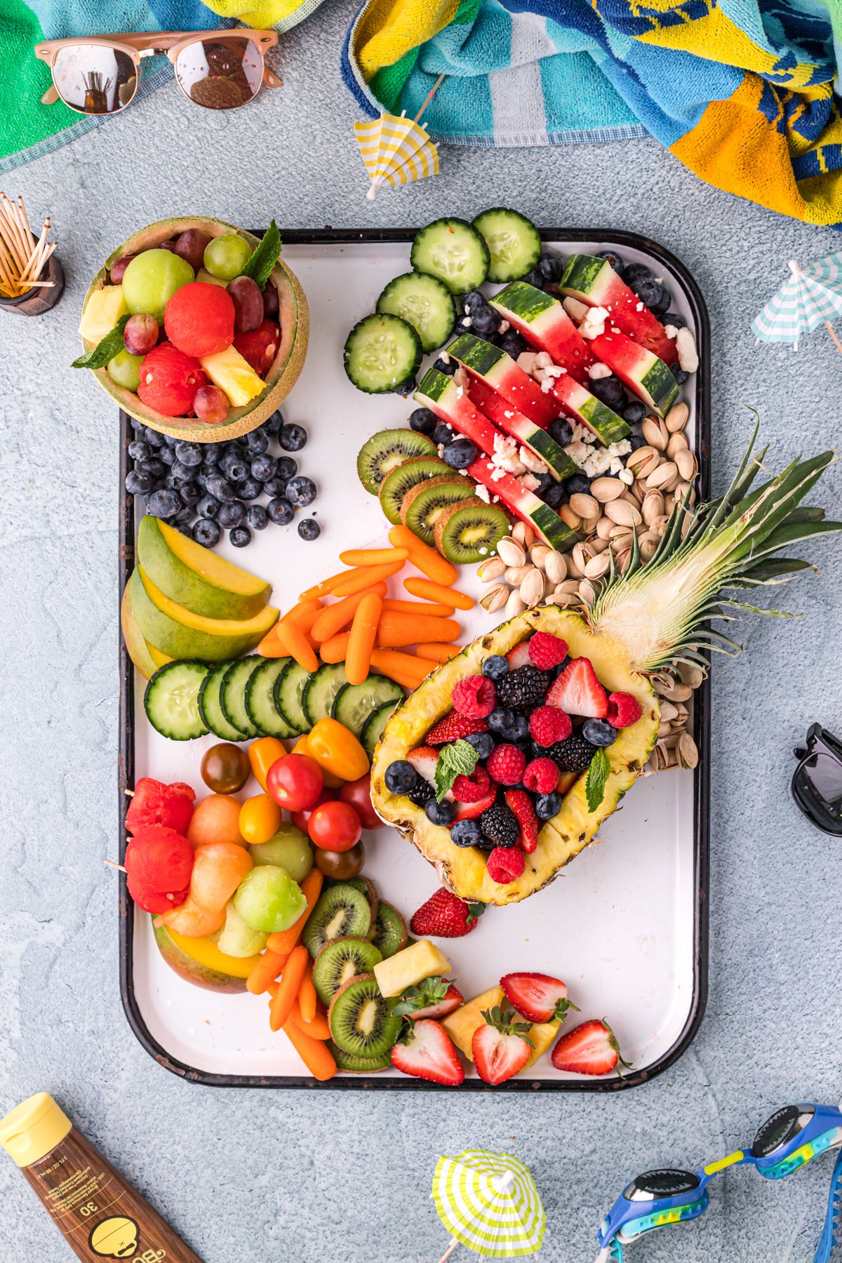 fresh fruit on a charcuterie board