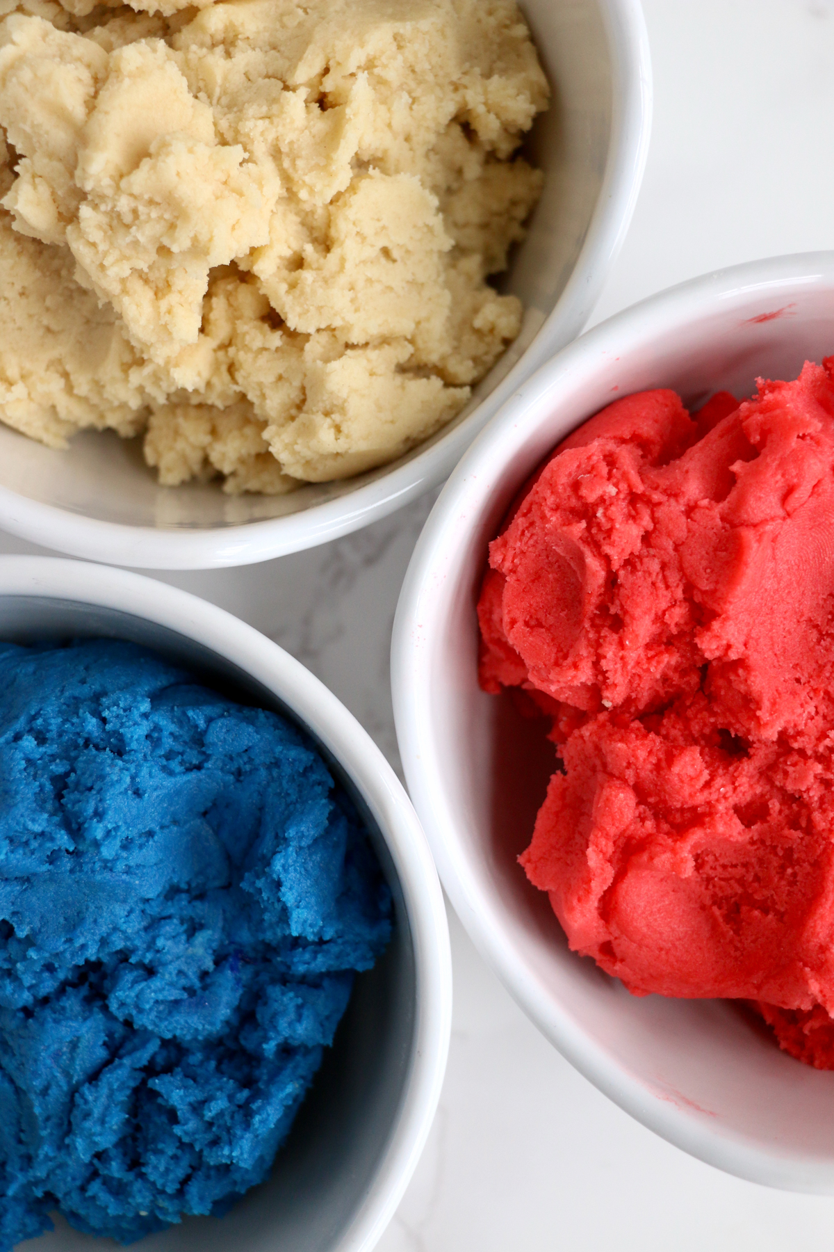 red white and blue sugar cookie dough