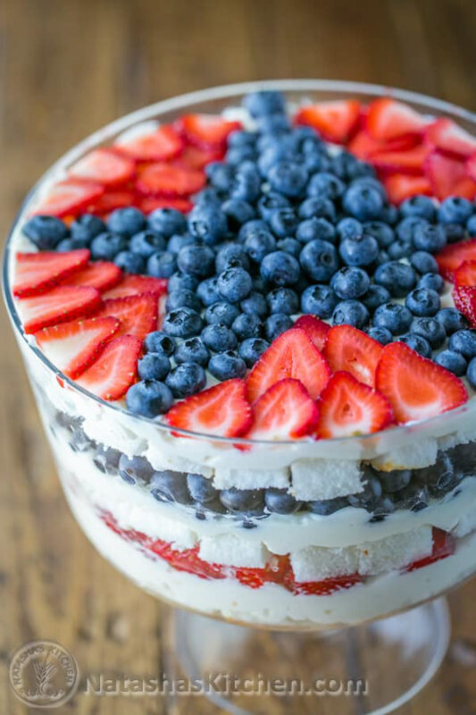 4th of july layered berry trifle