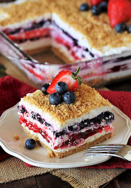 layered red, white, and blue dessert