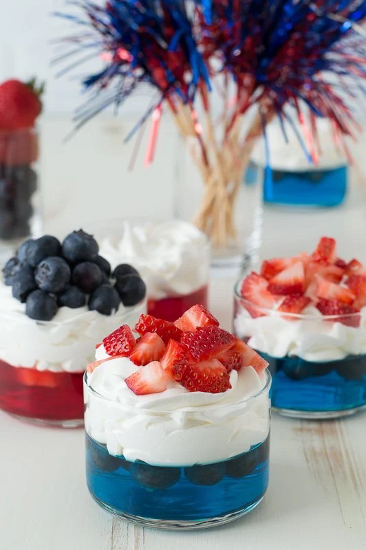 4th of July jello cups