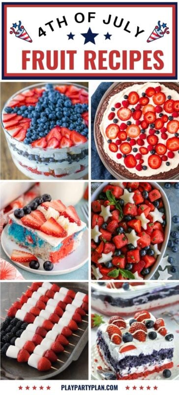 collage of 4th of july fruit recipes