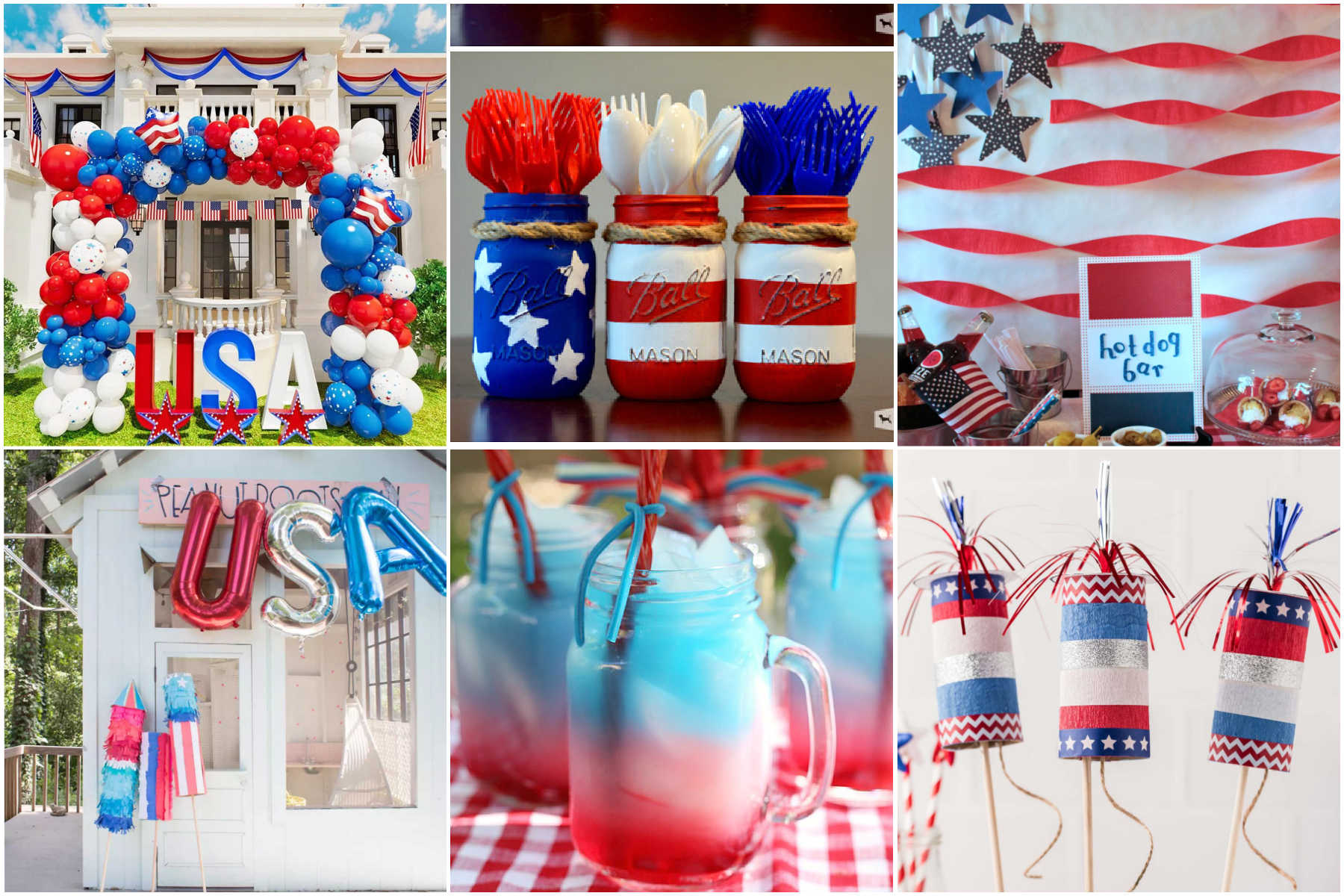 collage of 4th of July party ideas