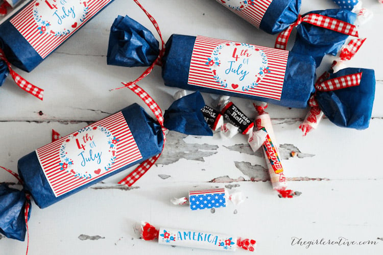 homemade firecrackers from blue tissue paper