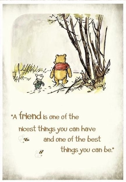 picture of pooh and piglet with a winnie the pooh quote