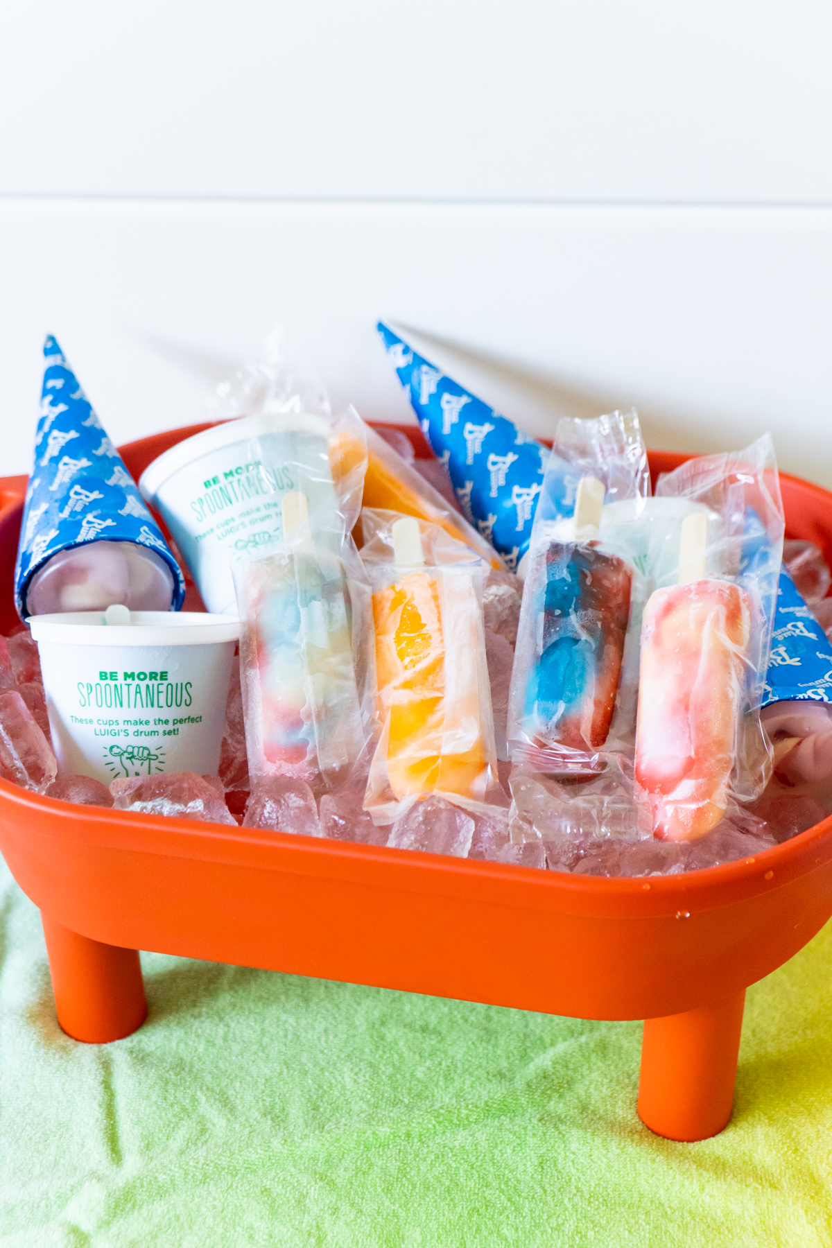 popsicles on ice in a mini water table