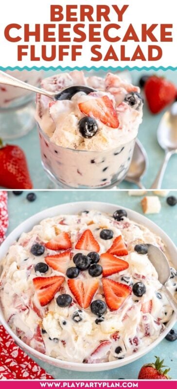 cheesecake fluff salad collage