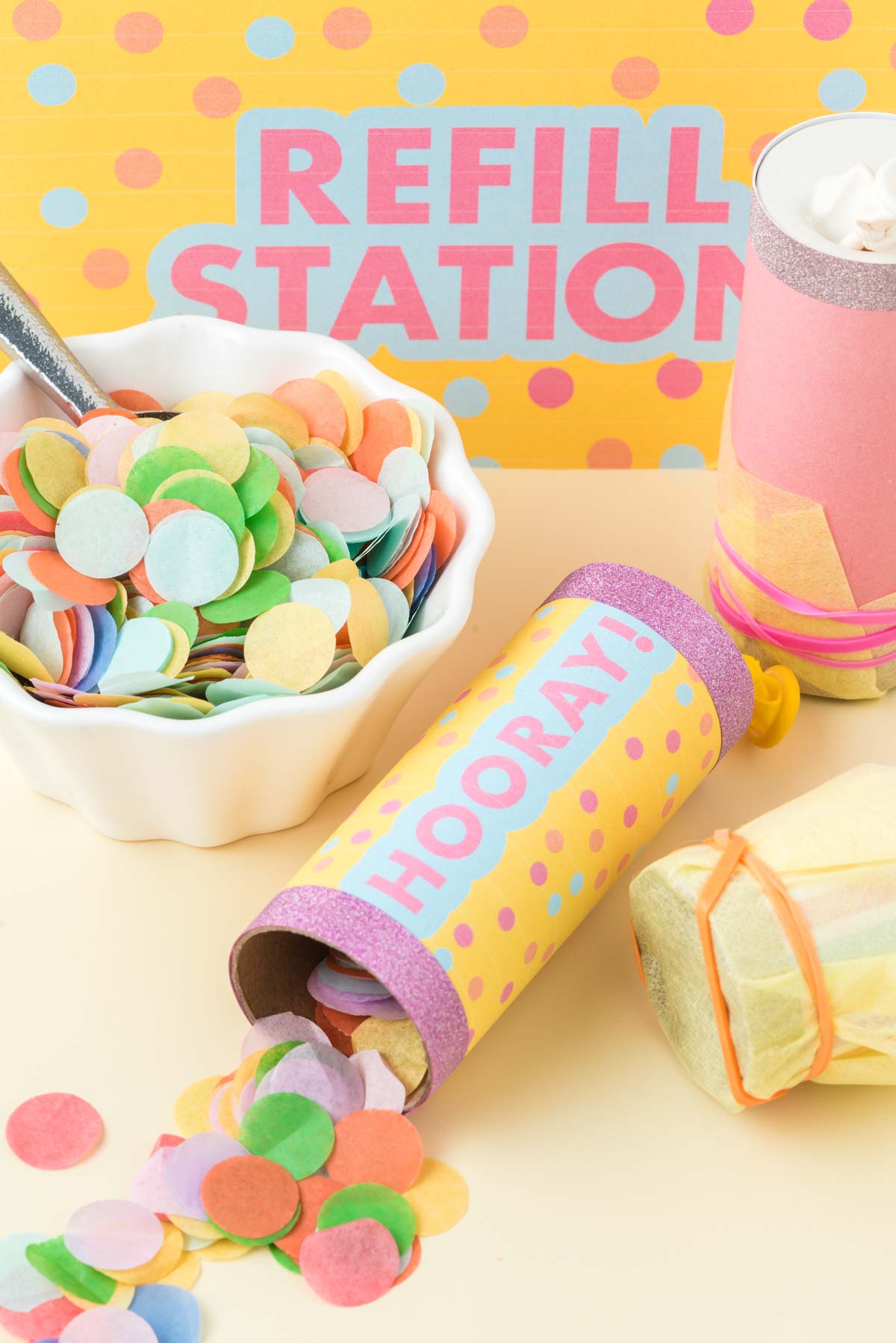 confetti popper refill station